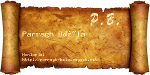 Parragh Béla névjegykártya